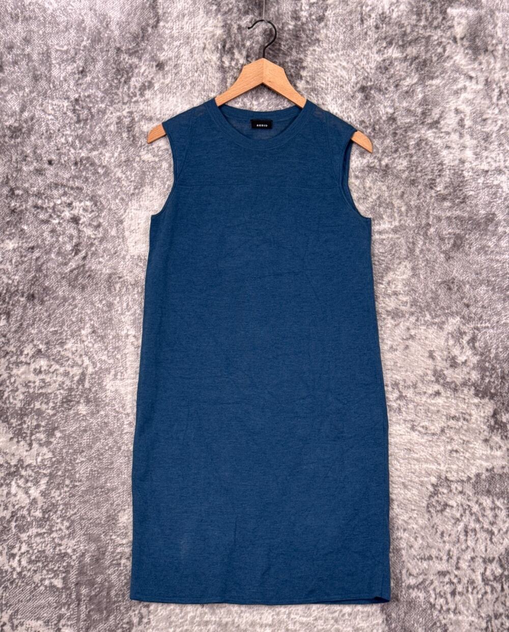 Akris Dress US 6 Womens Linen Mulberry Silk Knit Sleeveless Shift